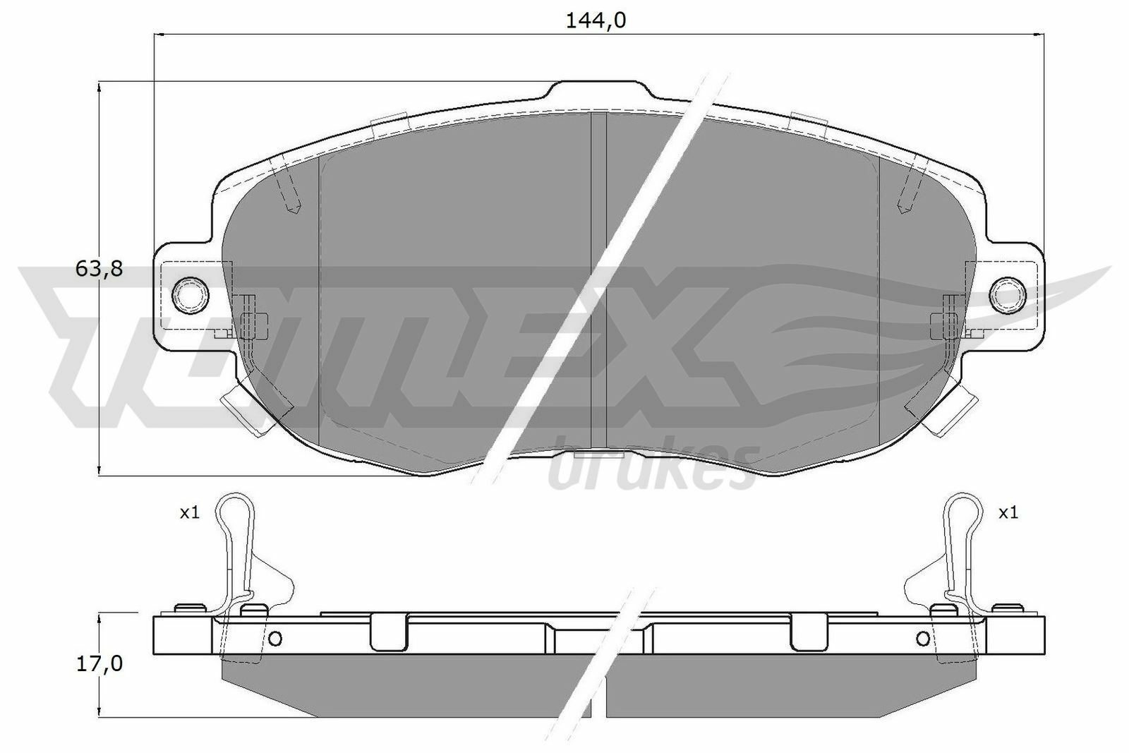 Sada brzdových destiček, kotoučová brzda TOMEX Brakes